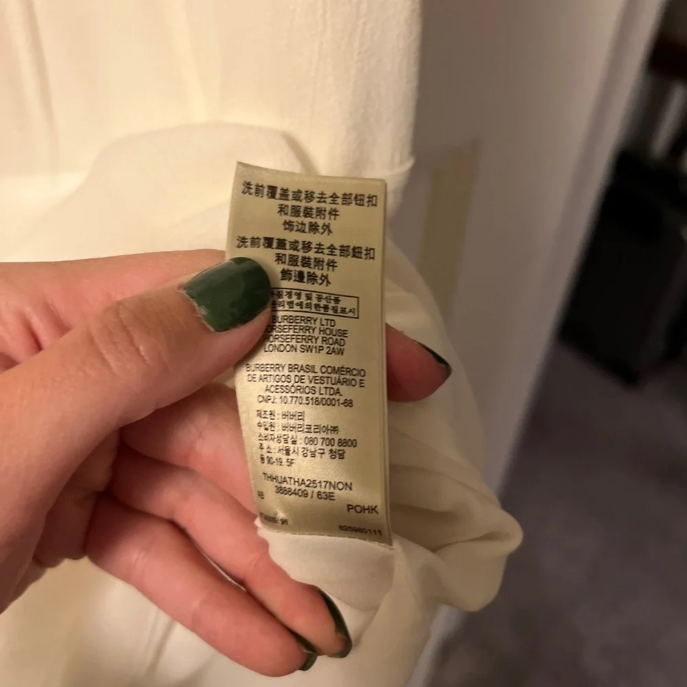 Burberry Cream Sleeveless Pleated Midi Dress